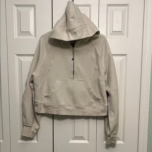 Lululemon athletica M/L Cream Hooded Sweatshirt with Logo